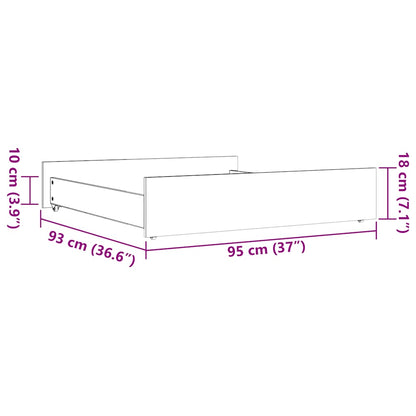vidaXL Bed Drawers 2 pcs Wax Brown Solid Wood Pine