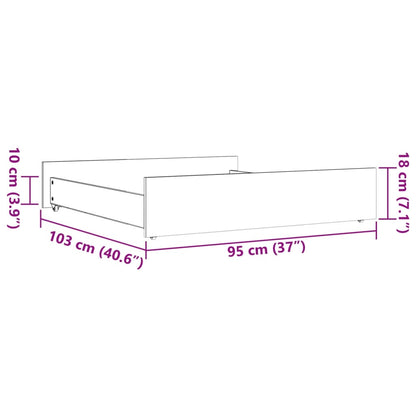 vidaXL Bed Drawers 2 pcs Wax Brown Solid Wood Pine