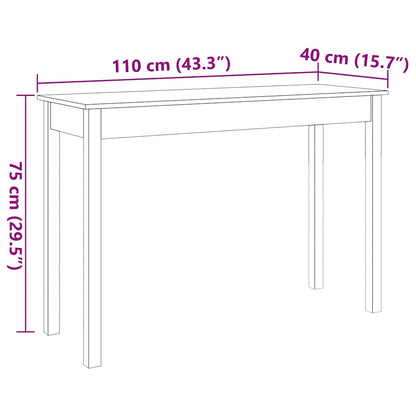 vidaXL Console Table Wax Brown 110x40x75 cm Solid Wood Pine