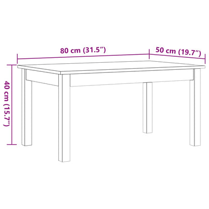 vidaXL Coffee Table Wax Brown 80x50x40 cm Solid Wood Pine