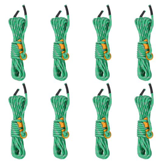 vidaXL Tent Guy Ropes with Spanners Reflective 8 pcs 4 m 4 mm