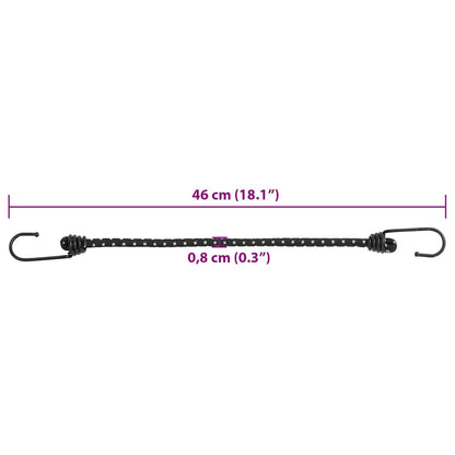 vidaXL Bungee Cords with Reflective Strips and Hooks 25 pcs 46 cm