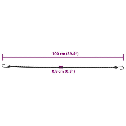 vidaXL Bungee Cords with Reflective Strips and Hooks 10 pcs 100 cm