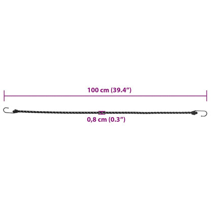 vidaXL Bungee Cords with Reflective Strips and Hooks 50 pcs 100 cm
