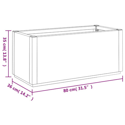 vidaXL Garden Planter Dark Grey 80x36x35 cm PP