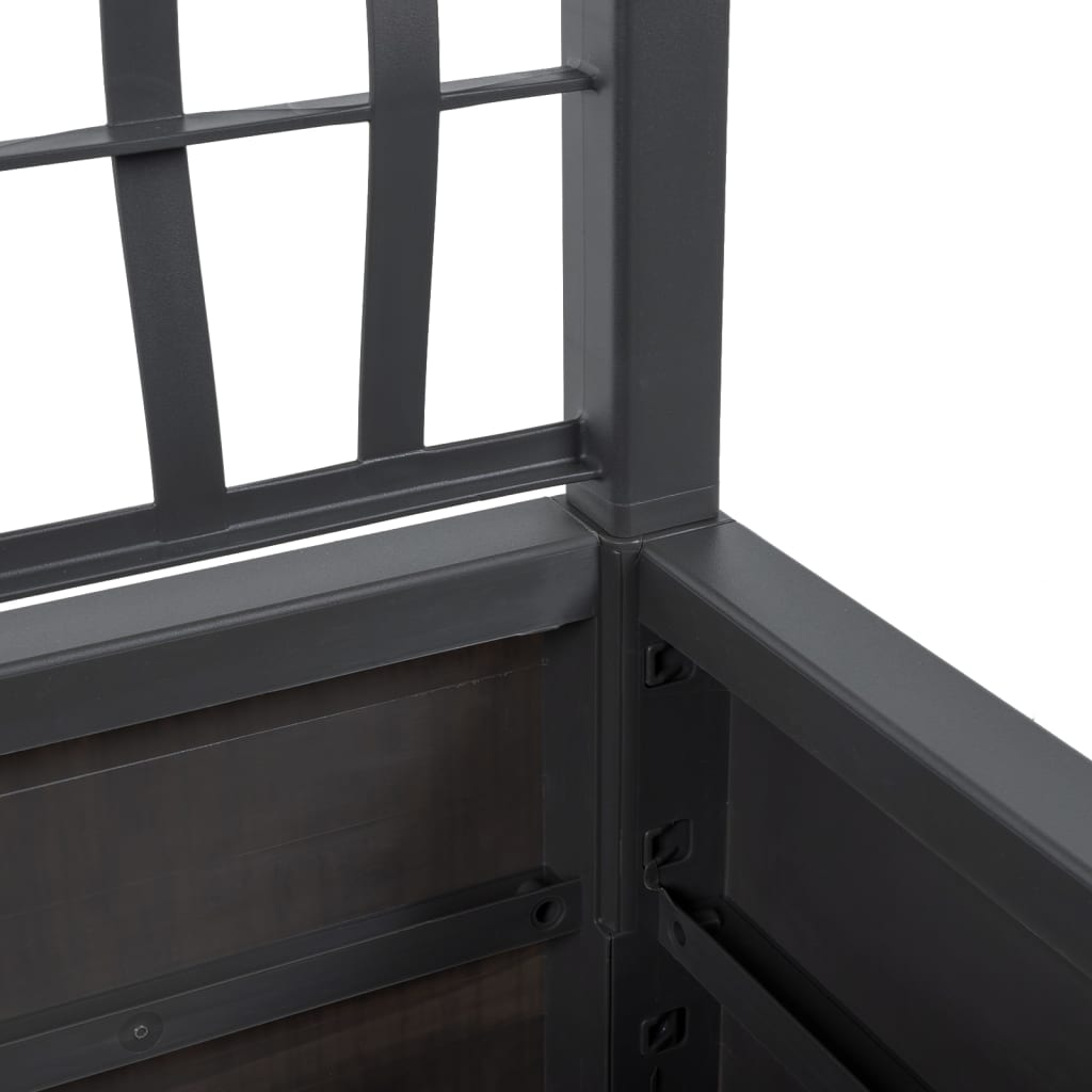 vidaXL Garden Planter with Trellis Dark Grey 80x36x140 cm PP