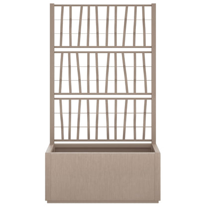 vidaXL Garden Planter with Trellis Light Brown 80x36x140 cm PP