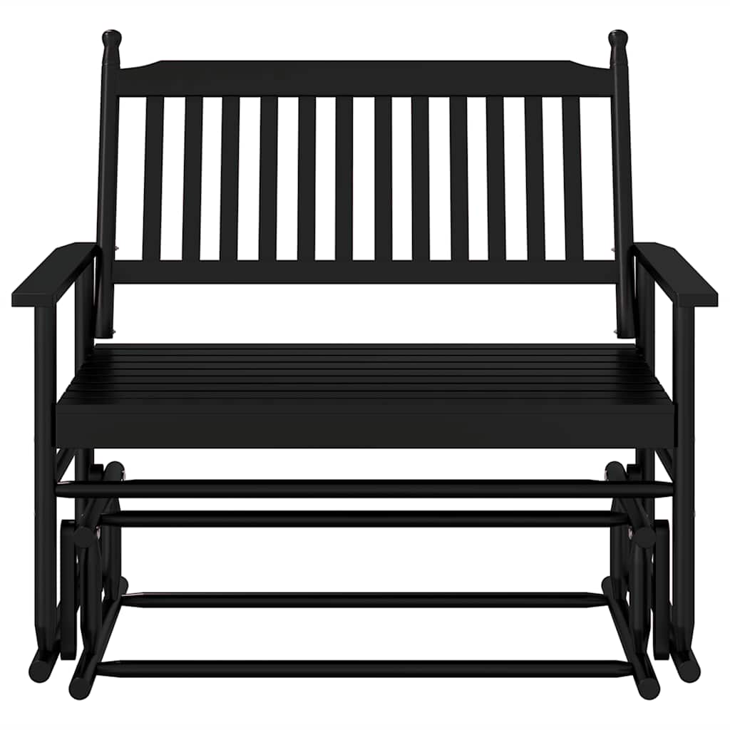 vidaXL Glider Bench Black 118x70x104.5 cm Solid Wood Poplar