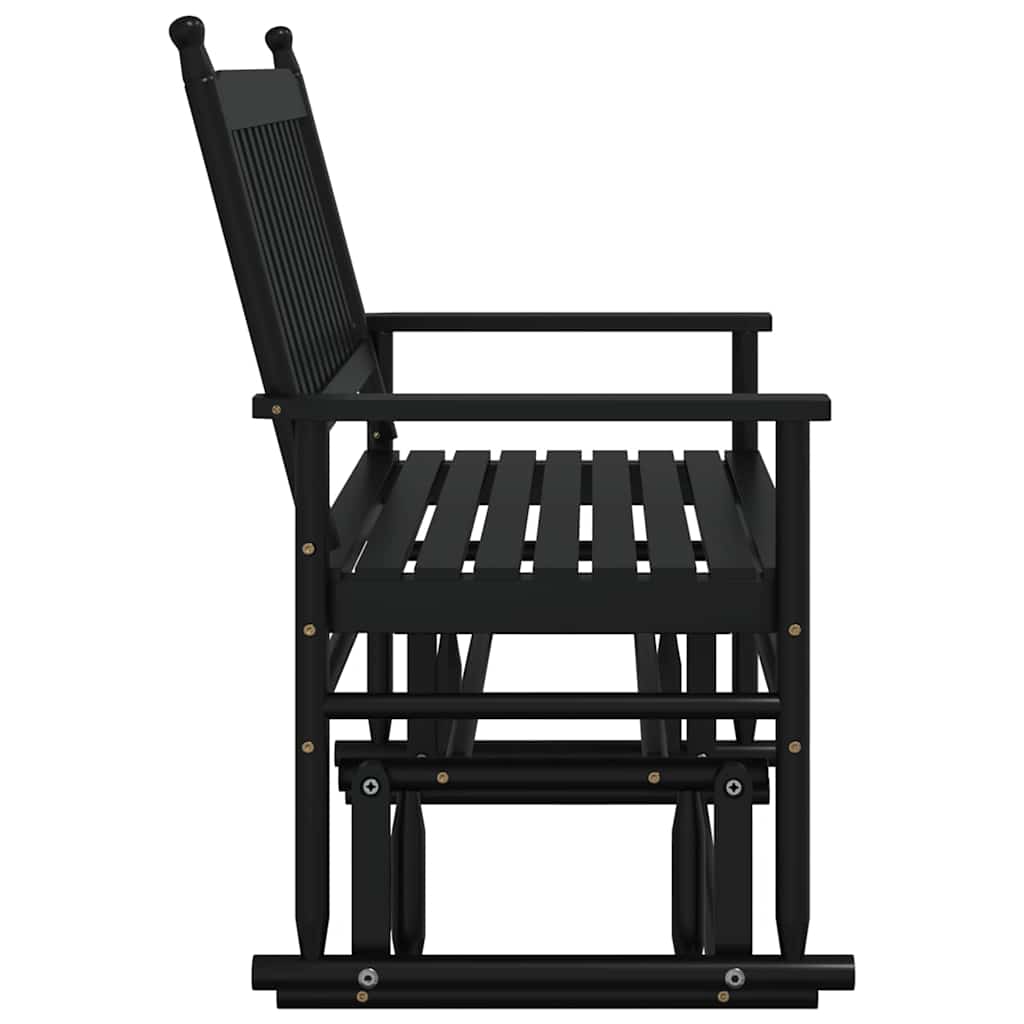 vidaXL Glider Bench Black 118x70x104.5 cm Solid Wood Poplar
