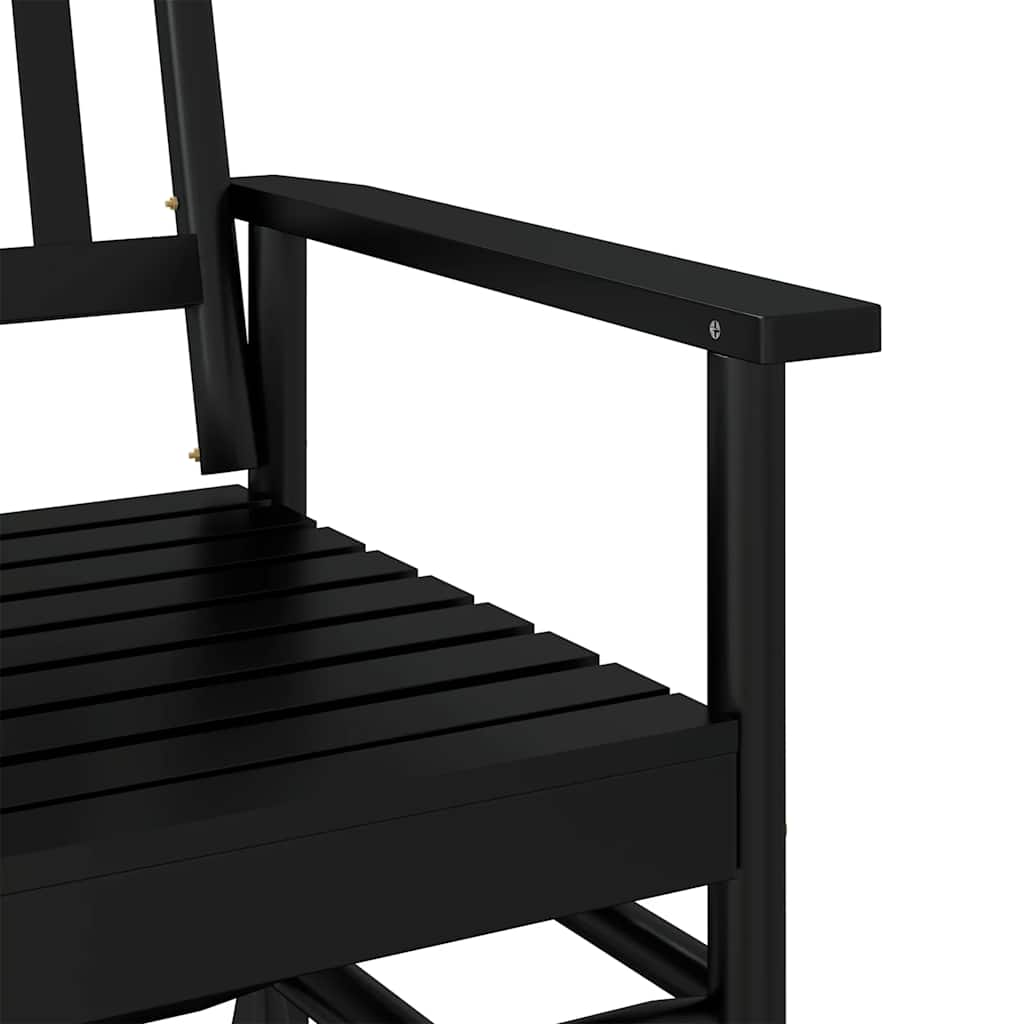 vidaXL Glider Bench Black 118x70x104.5 cm Solid Wood Poplar