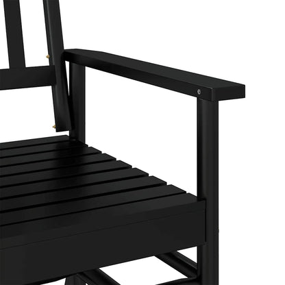 vidaXL Glider Bench Black 118x70x104.5 cm Solid Wood Poplar