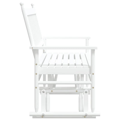vidaXL Glider Bench White 118x70x104.5 cm Solid Wood Poplar