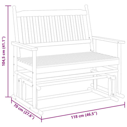 vidaXL Glider Bench White 118x70x104.5 cm Solid Wood Poplar