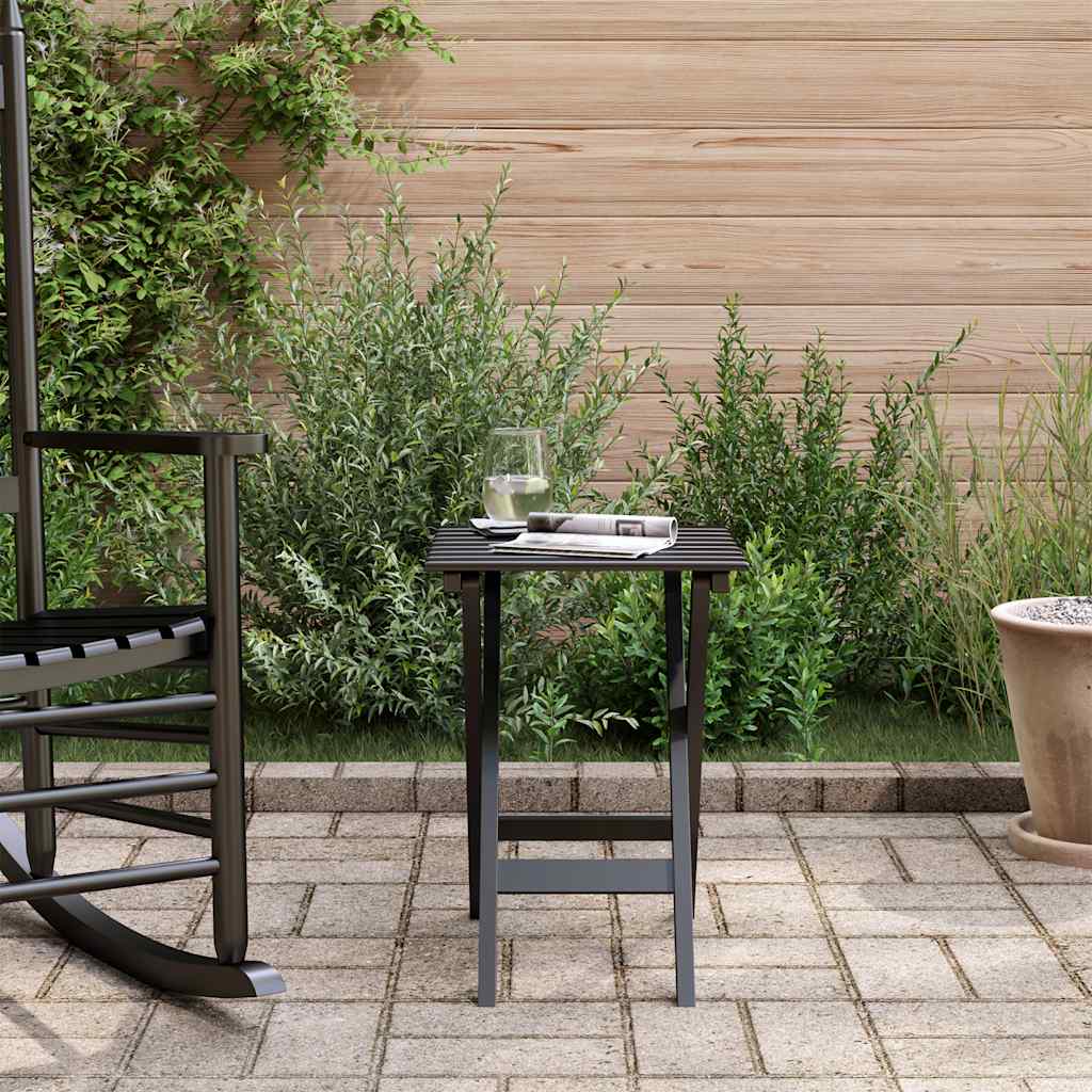 vidaXL Side Table Foldable Black Solid Wood Poplar