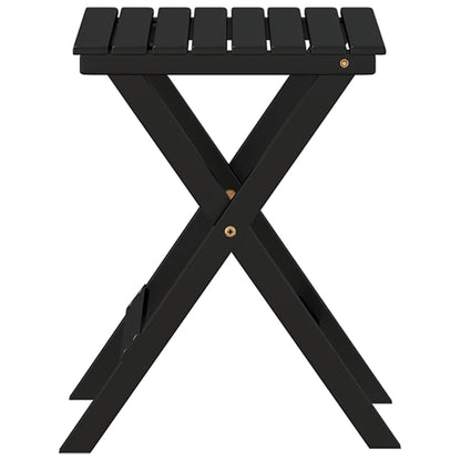 vidaXL Side Table Foldable Black Solid Wood Poplar
