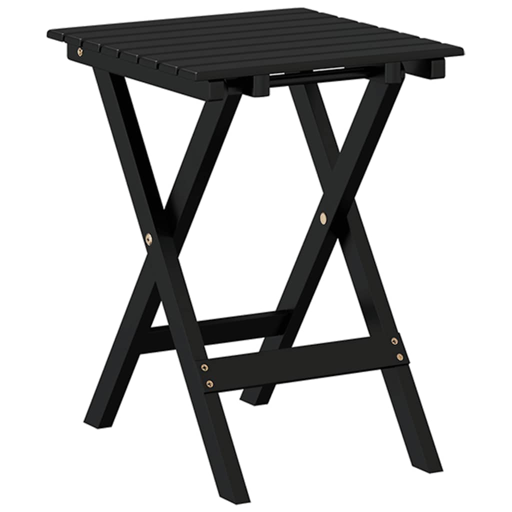 vidaXL Side Table Foldable Black Solid Wood Poplar