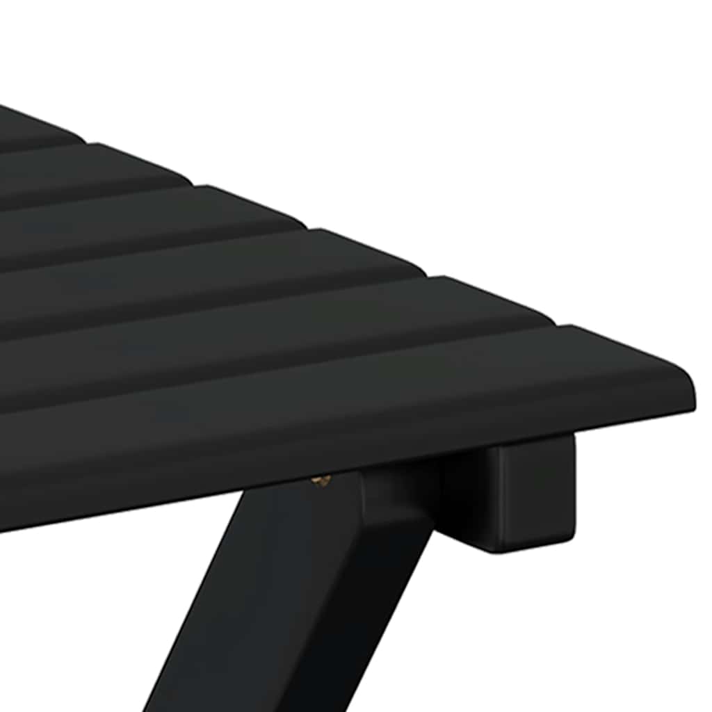 vidaXL Side Table Foldable Black Solid Wood Poplar
