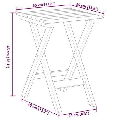 vidaXL Side Table Foldable Black Solid Wood Poplar
