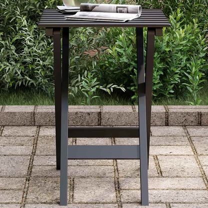vidaXL Side Table Foldable Black Solid Wood Poplar