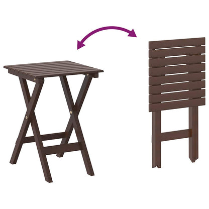 vidaXL Side Table Foldable Brown Solid Wood Poplar