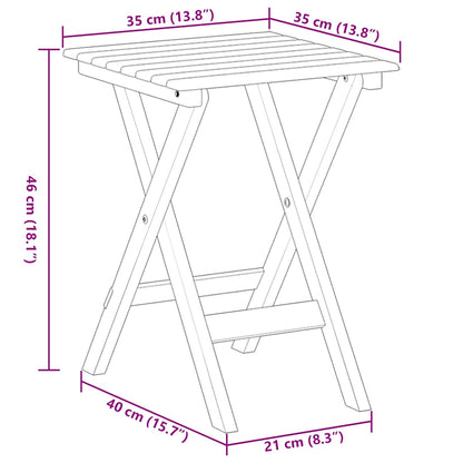 vidaXL Side Table Foldable Brown Solid Wood Poplar