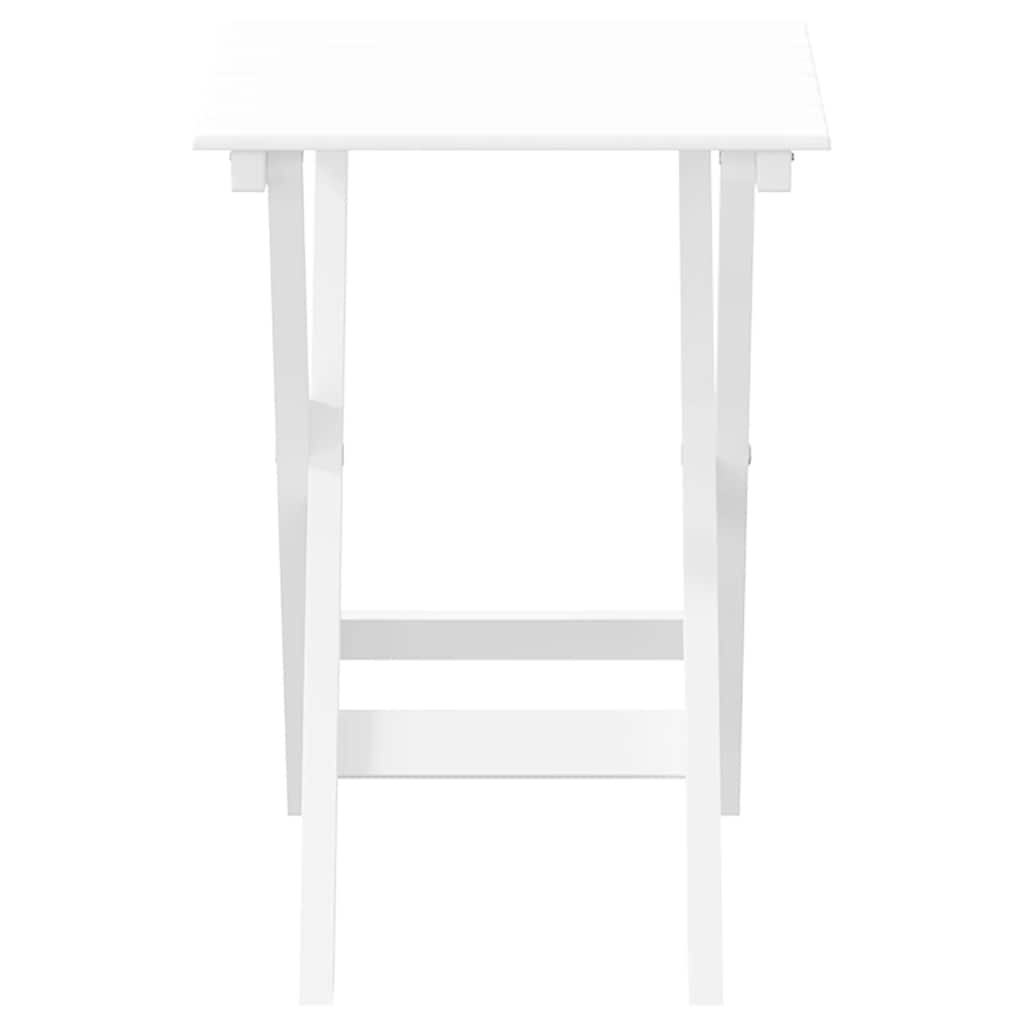 vidaXL Side Table Foldable White Solid Wood Poplar