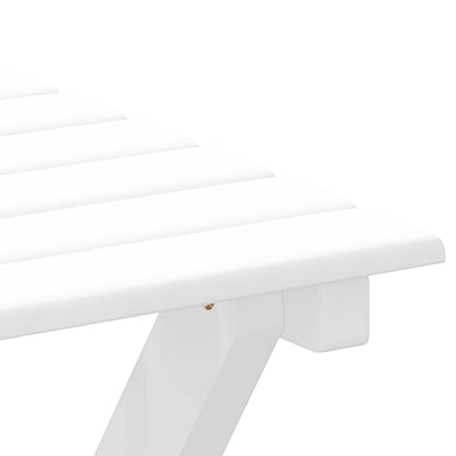 vidaXL Side Table Foldable White Solid Wood Poplar