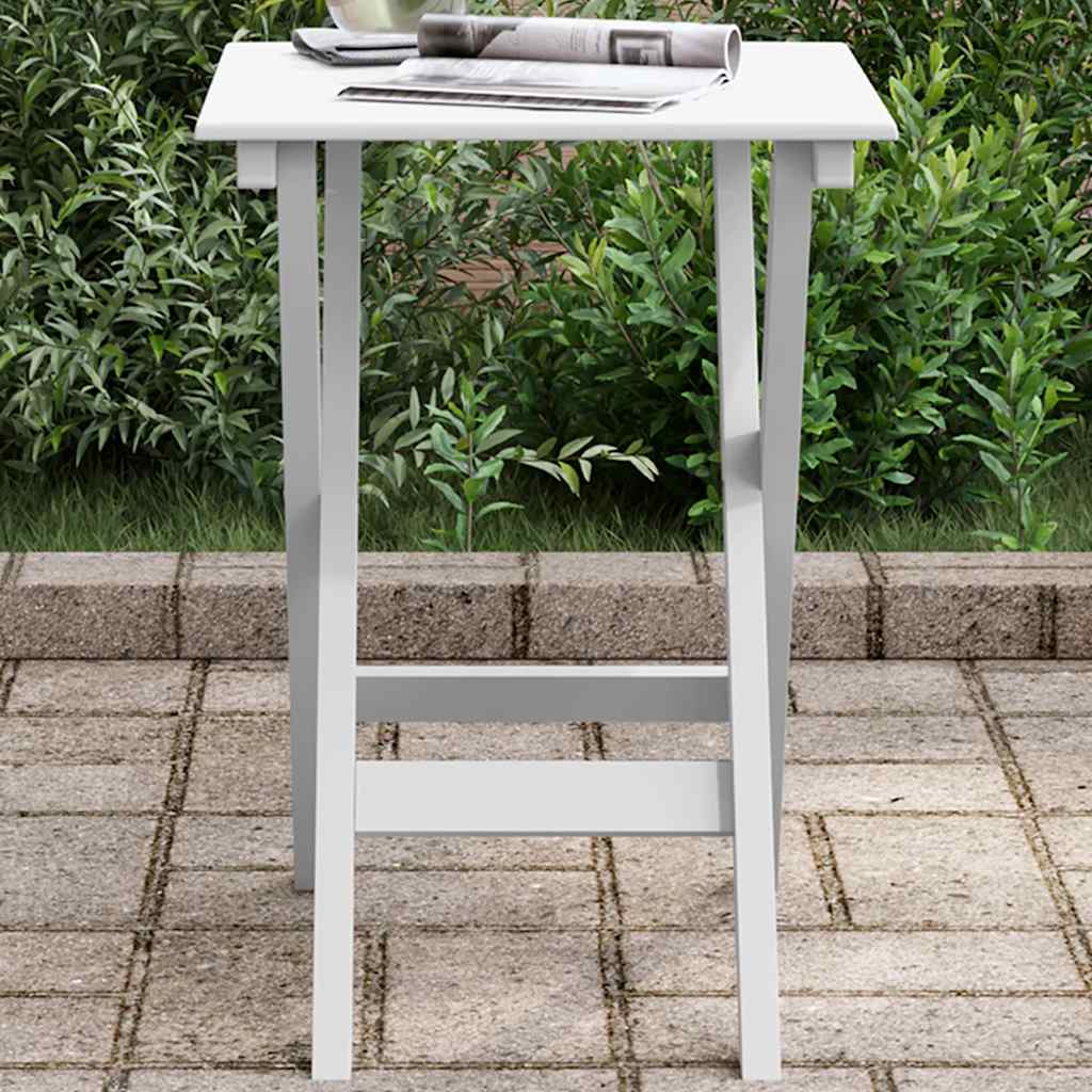 vidaXL Side Table Foldable White Solid Wood Poplar