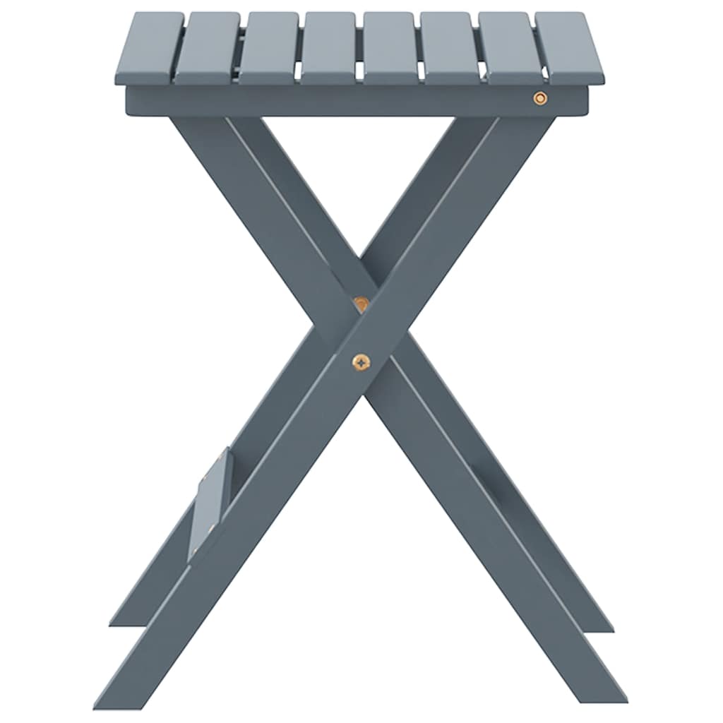 vidaXL Side Table Foldable Grey Solid Wood Poplar