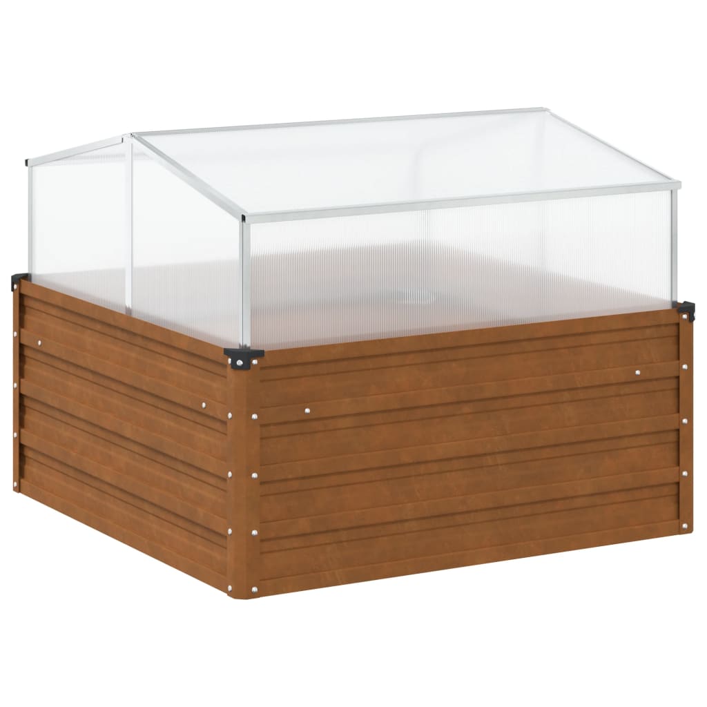 vidaXL Garden Planter with Green House Weathering Steel
