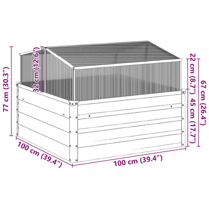 vidaXL Garden Planter with Green House Weathering Steel