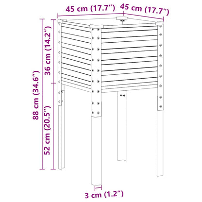vidaXL Garden Planter Green 45x45x88 cm Steel