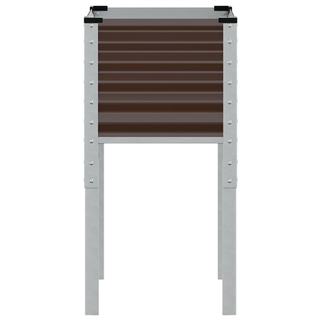 vidaXL Garden Planter Brown 45x45x88 cm Steel
