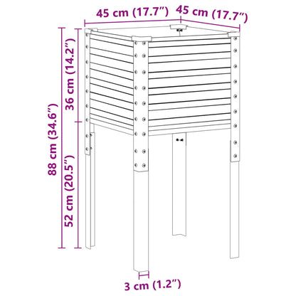 vidaXL Garden Planter Brown 45x45x88 cm Steel