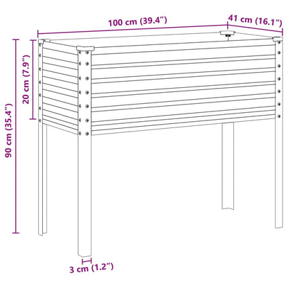 vidaXL Garden Planter Green 100x45x90 cm Steel