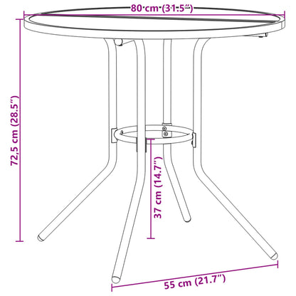 vidaXL Patio Table Round Anthracite Ø80x72,5 cm Powder-coated Steel