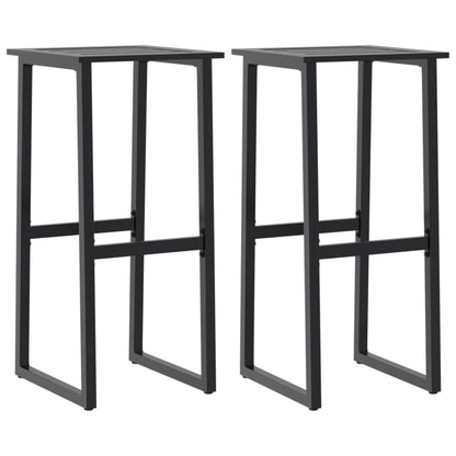 vidaXL Bar Stools 2 pcs Black 38x38x80 cm Powder-coated Steel