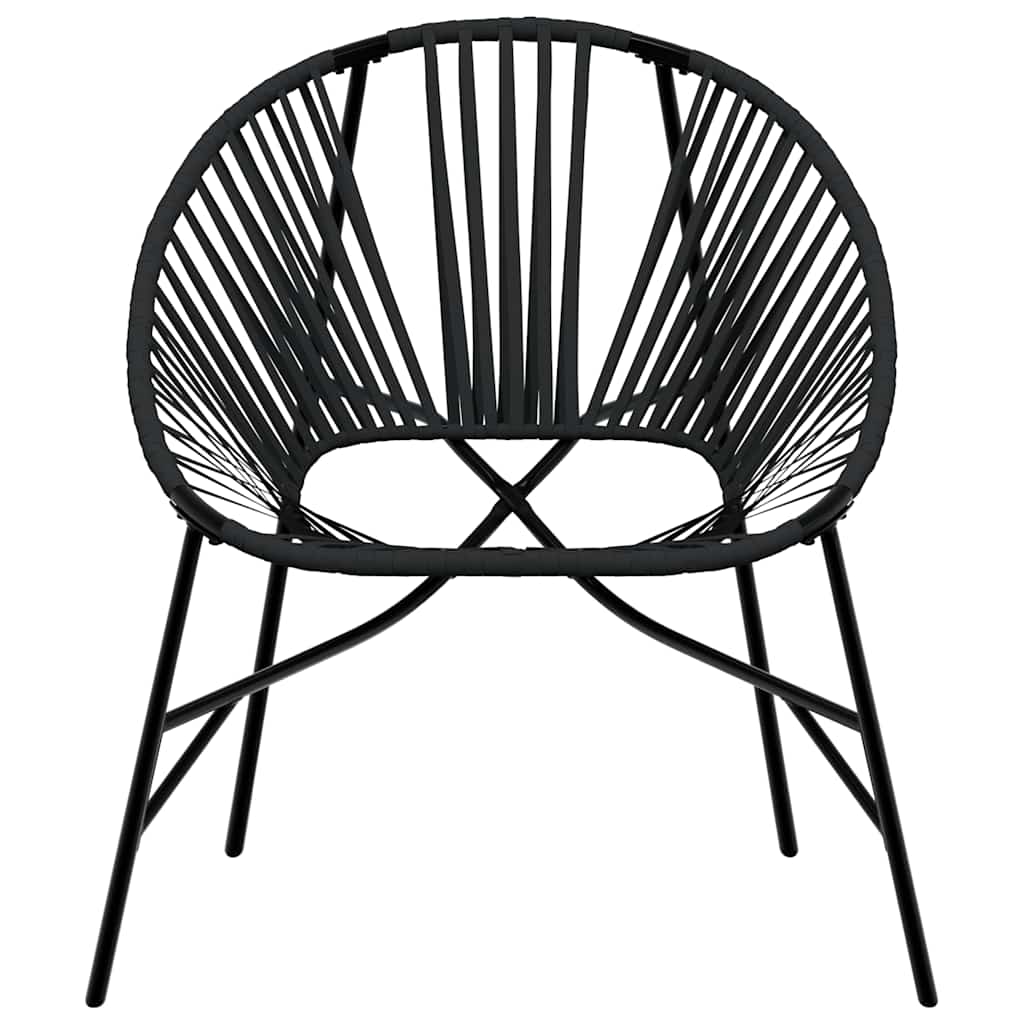 vidaXL Garden Egg Chair Black Poly Rattan