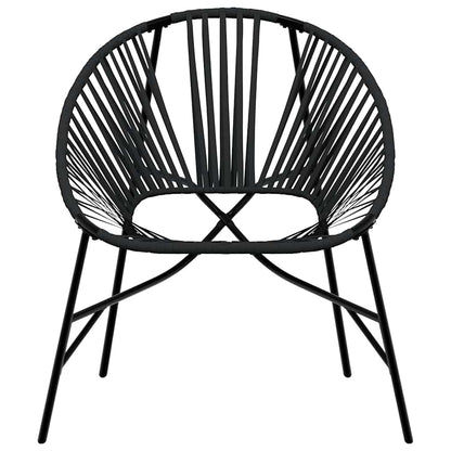 vidaXL Garden Egg Chair Black Poly Rattan