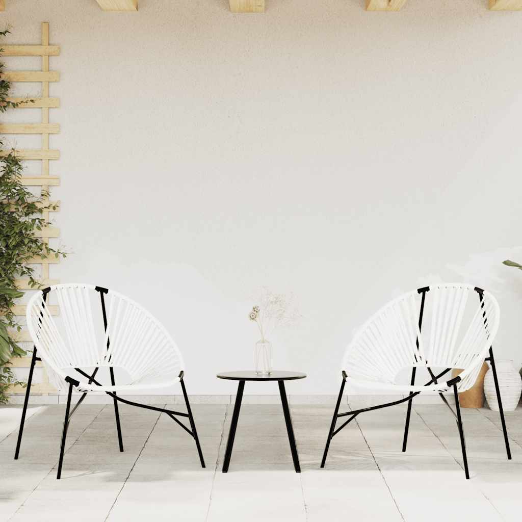 vidaXL Garden Egg Chair Black and White Poly Rattan