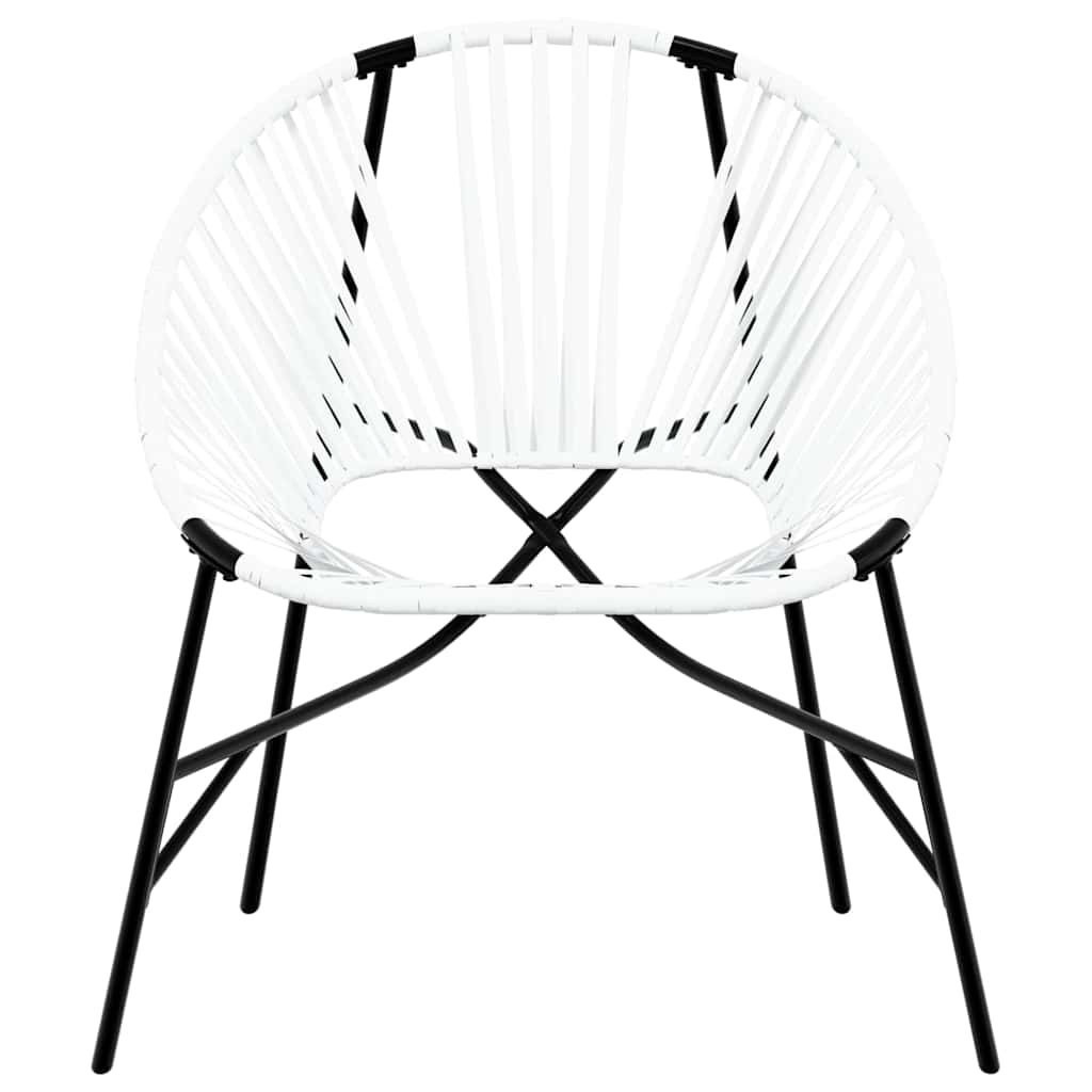 vidaXL Garden Egg Chair Black and White Poly Rattan