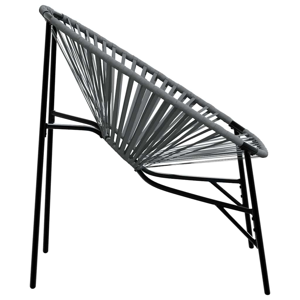 vidaXL Garden Egg Chair Black and Light Grey Poly Rattan