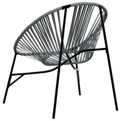 vidaXL Garden Egg Chair Black and Light Grey Poly Rattan