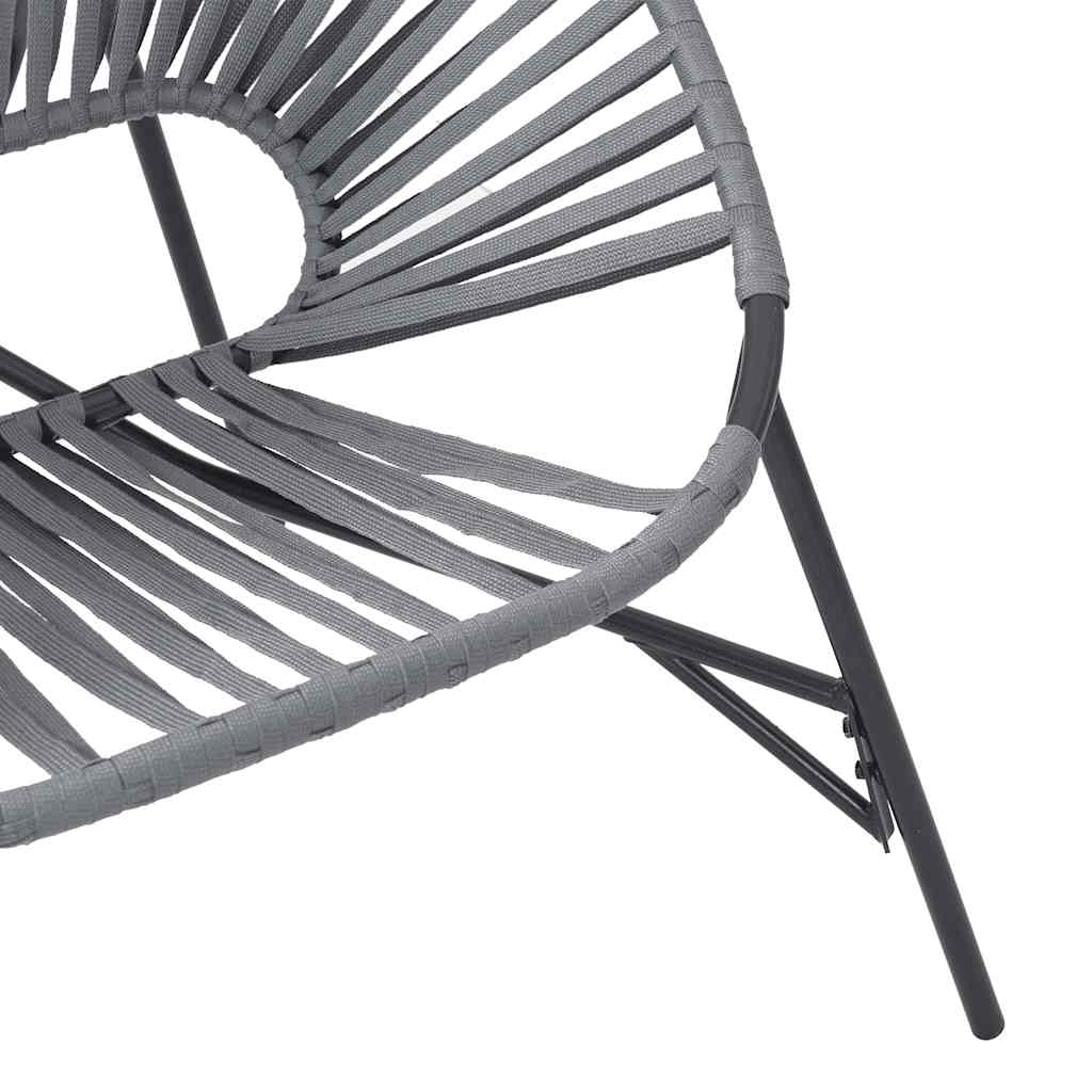 vidaXL Garden Egg Chair Black and Light Grey Poly Rattan