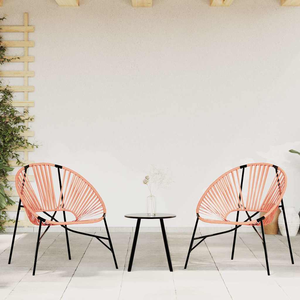 vidaXL Garden Egg Chair Black and Orange Poly Rattan