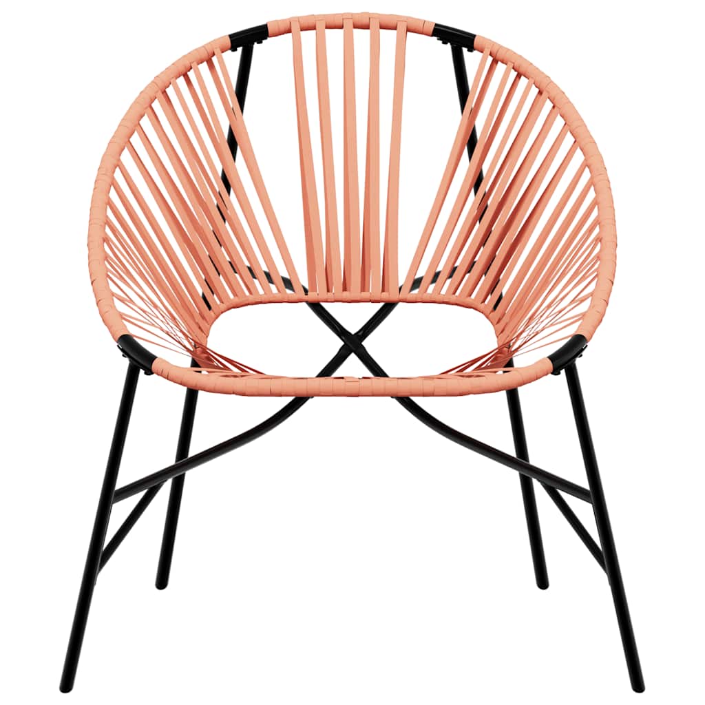 vidaXL Garden Egg Chair Black and Orange Poly Rattan