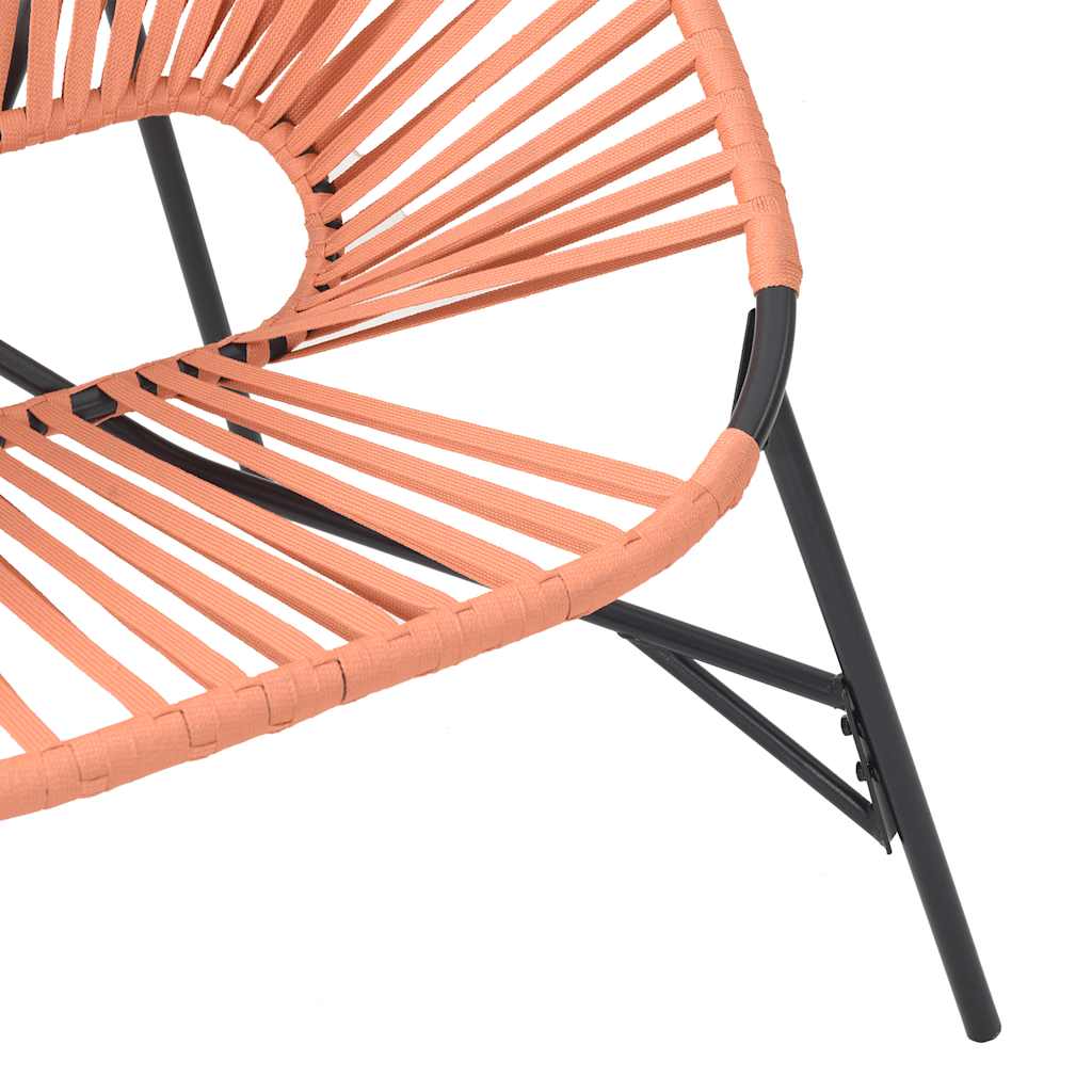 vidaXL Garden Egg Chair Black and Orange Poly Rattan