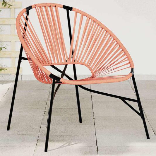 vidaXL Garden Egg Chair Black and Orange Poly Rattan