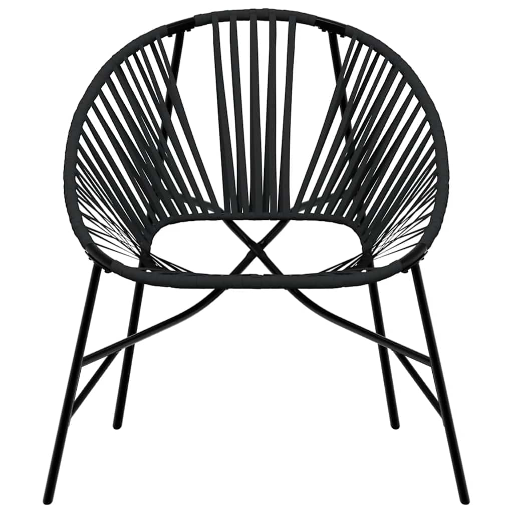vidaXL Garden Chair Set 3 pcs Black Poly Rattan