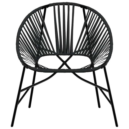 vidaXL Garden Chair Set 3 pcs Black Poly Rattan